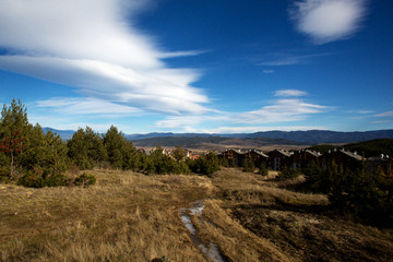 Wonderful sky over the residental buildings