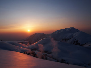 snow mountains at Tateyama Kurobe Alpine Route, Japan