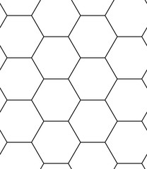 Seamless pattern with hexagons. Black and white geometric background. 