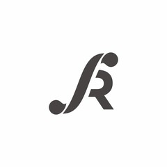 SR Initial Letter Logo Vector