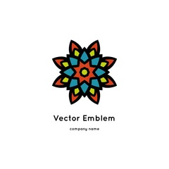 Bright and juicy beautiful circular logo for organic shop, eco product.