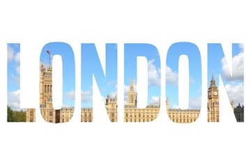 London - text silhouette