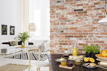 Dining room open to living room
