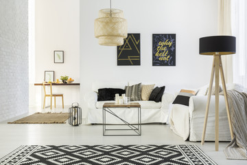 Fototapeta na wymiar White home interior with sofa