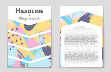 Naklejka premium Abstract vector layout background set. For art template design, list, front page, mockup brochure theme style, banner, idea, cover, booklet, print, flyer, book, blank, card, ad, sign, sheet,, a4.