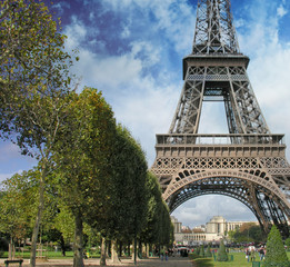 Eiffel Tower from Parc du Champs de Mars