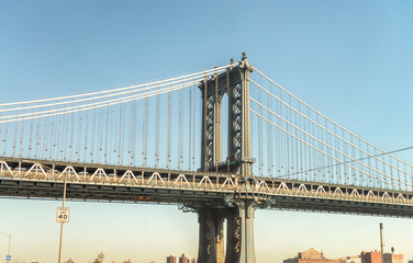 Side view of Manhattan Bridge, New York City