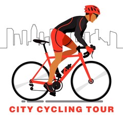 Bike rider, city cycling tour