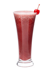 Raspberry or Red Smoothie In Glass Isolated