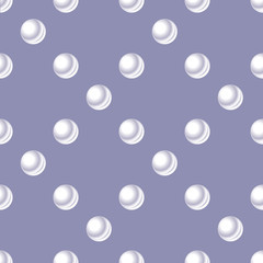 Seamless pattern with pearl, White pearl on blue grey background