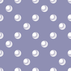 Seamless pattern with pearl, White pearl on blue grey background