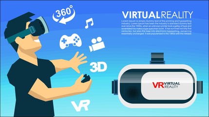 VR glasses 3d virtual reality icons