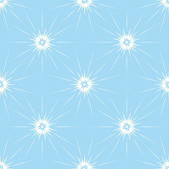 Seamless pattern snowflakes. White elements on blue background