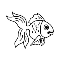 vector illustration hand drawn sketch of goldfish isolated on white background