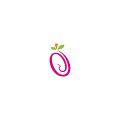Pear as Pregnant Healthy Symbol Logo Vector