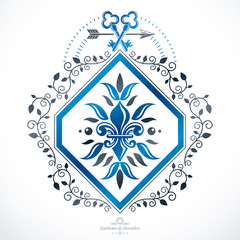 Vector emblem, vintage heraldic design.