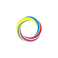 Colorful Curl Twirl Circle Circle Logo Vector