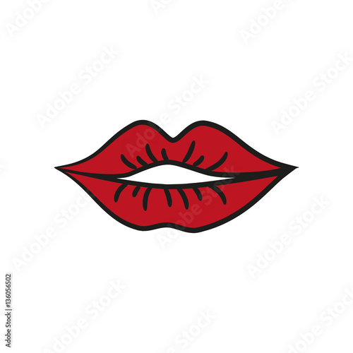 "Red lips icon." Stockfotos und lizenzfreie Vektoren auf Fotolia.com - Bild 136056502