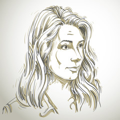 Portrait of delicate doubting woman with wrinkles on her forehea