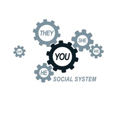 Social Relations conceptual logo, unique vector symbol. Society