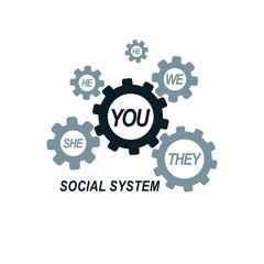 Social Relations conceptual logo, unique vector symbol. Society