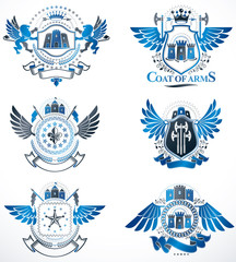 Fototapeta na wymiar Vector classy heraldic Coat of Arms. Collection of blazons styli