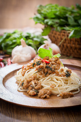 Stir-fried spicy spaghetti