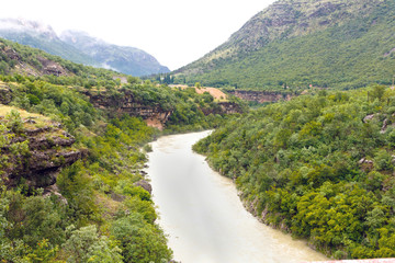 River in mountains near Budva old city in Montenegro