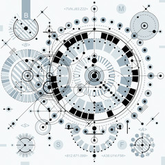 Technical plan, engineering draft. Vector drawing of industrial