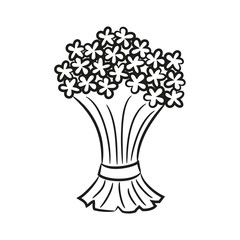 Cartoon bouquet icon on the white background for your design.