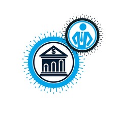 Banking conceptual logo, unique vector symbol. Banking system. T