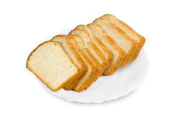 slices of fresh bread isolated on white background