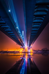 Fototapeta na wymiar Night Bridge with lights.