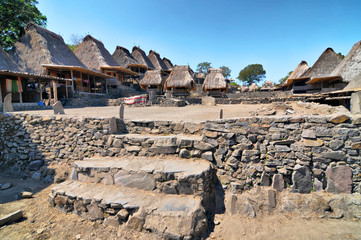 Bena Village of Ngada culture situated at the foot of Mount Inerie on Flores island, Indonesia