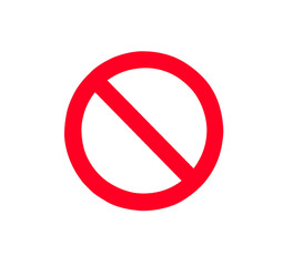 Signs prohibiting red, isolated on white background with clipping path.