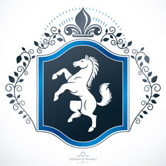 Heraldic emblem isolated vector illustration.