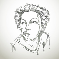 Graphic vector hand-drawn illustration of white skin attractive