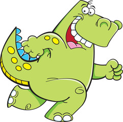 Cartoon illustration of a dinosaur running.