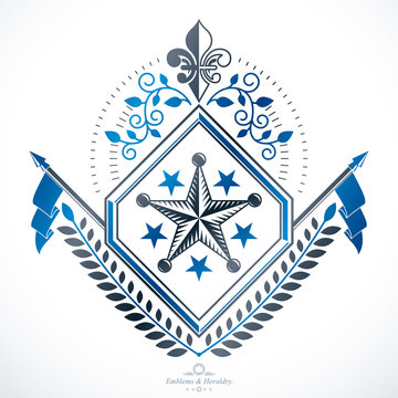 Heraldic Coat of Arms decorative emblem isolated vector illustra