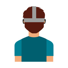 Person with augmented reality glasses vector illustration design