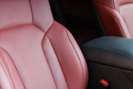 Leather Car Interior, Red Leather Texture