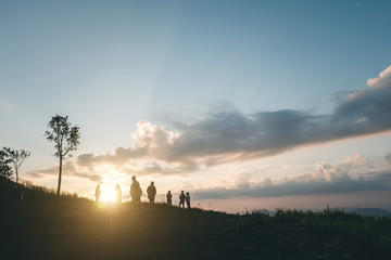 Sun rise. Mountain Phu Chi Fa Thailand.