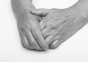 Hands of an elderly woman.