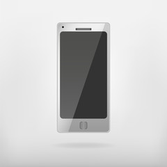 white smartphone vector mockup. phone realistic 3d template, vector illustration