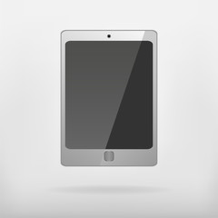 white tablet smartphone vector mockup, tablet realistic 3d templatevector illustration