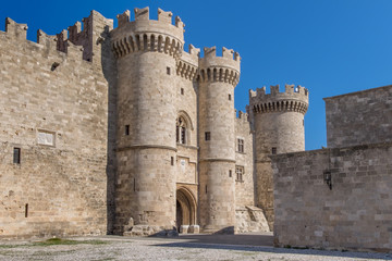 Fototapeta na wymiar Palace of the Grand Master castle in Rhodes, Greece