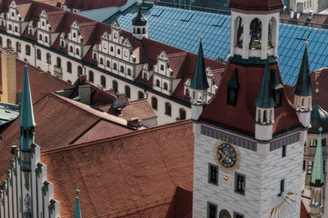 Tower of the Old Town Hall of Munich, Germany 