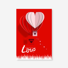 Happy Valentines Day Greeting card. Origami