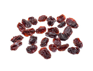 Dried raisins isolated on white background