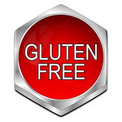 Gluten free Button - 3D illustration
